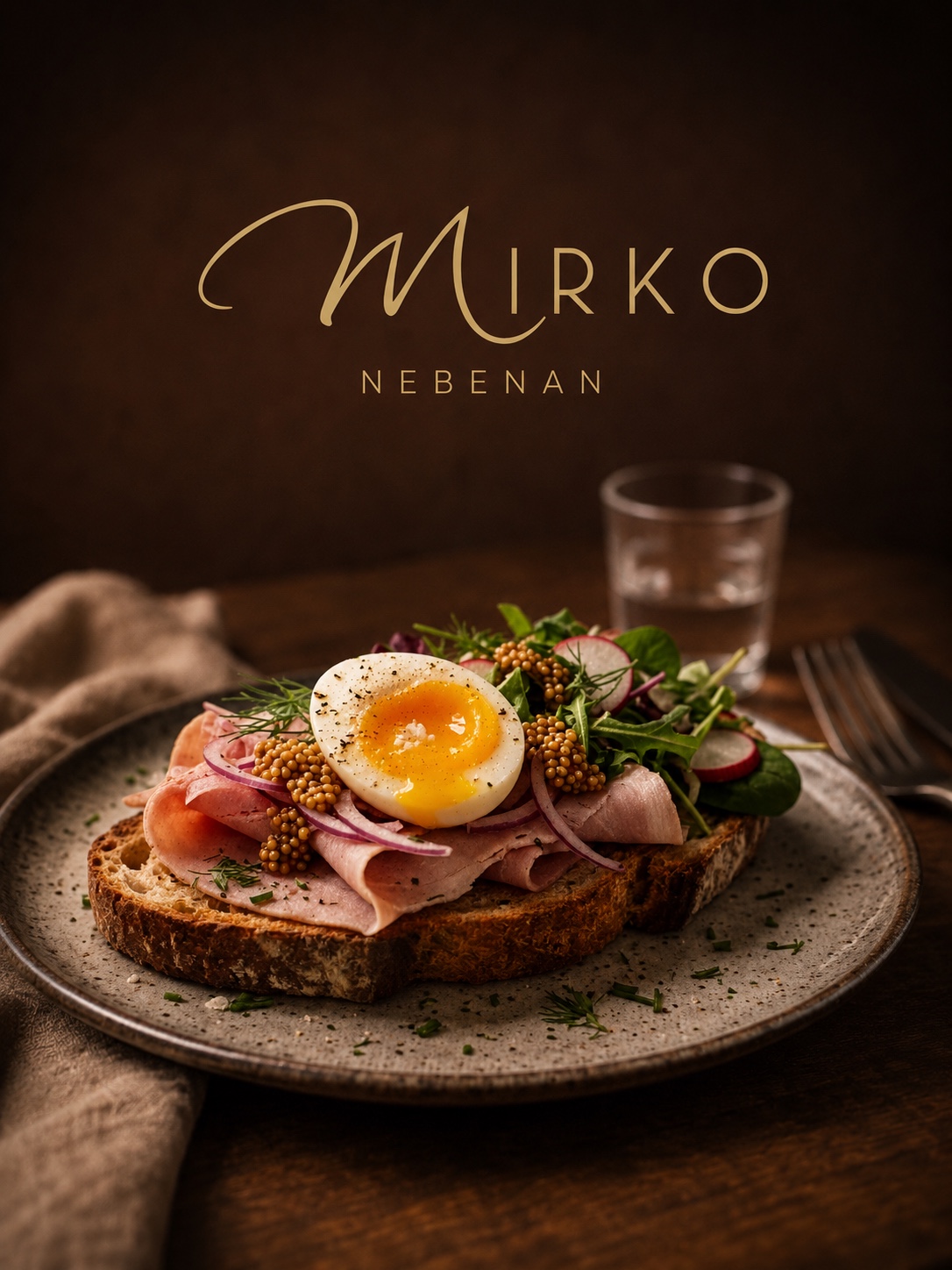Kater-Stulle mit Prosciutto Cotto, Ei und feinen Garnituren